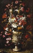 unknow artist Flowers in a Figured Vase oil painting reproduction